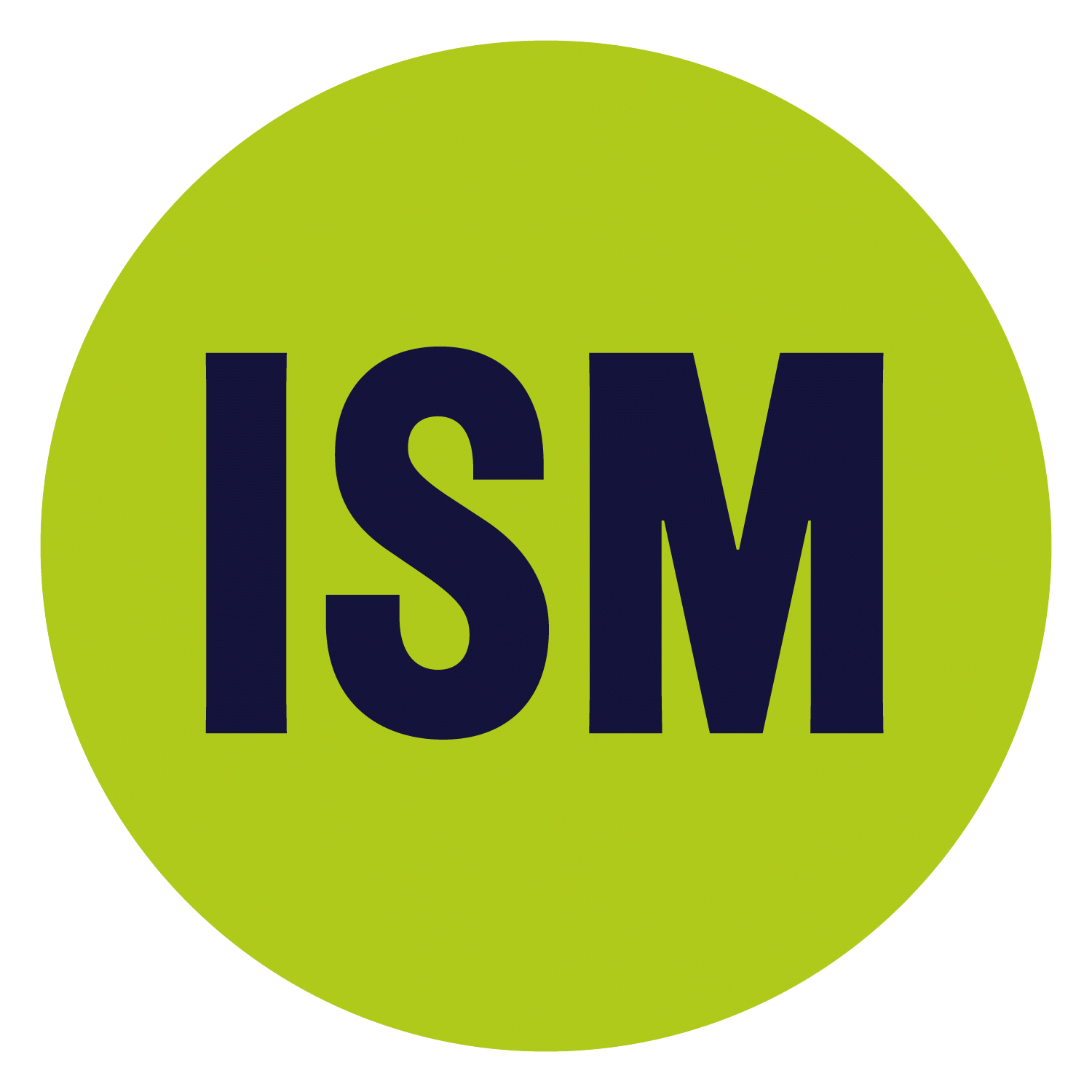 ISM – Edited A lime green circle with the bold, black letters ISM centered inside, symbolizing inclusion.