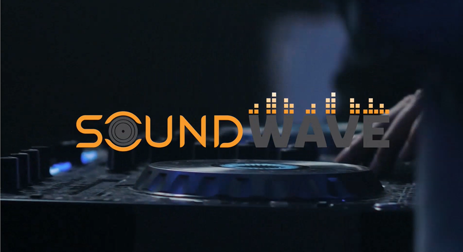 Soundwave logo over a DJ deck